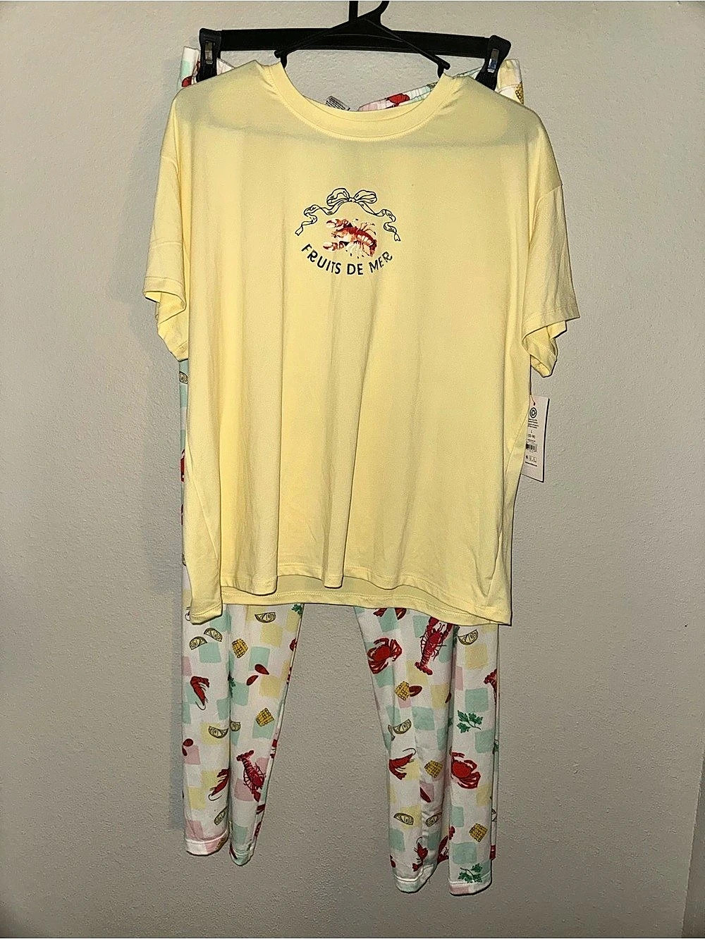 Joyspun Women's Dreamy Soft Collection Short Sleeve Sleep Top and Pants Pajama